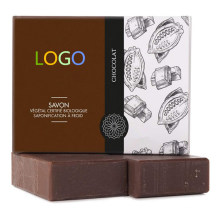 Sabonete artesanal de chocolate esfoliante suave orgânico personalizado OEM